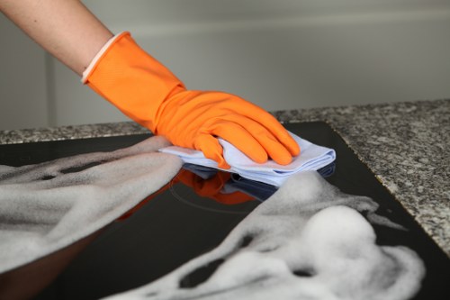 Professional hard floor cleaning in an N10 home hallway