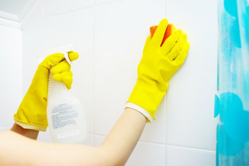 Local tenancy cleaning team working in a North London flat