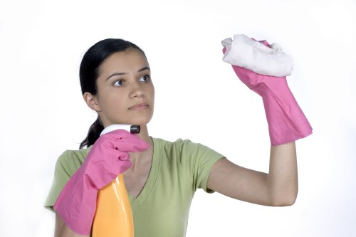 Carpet cleaning PPE and safety equipment in use