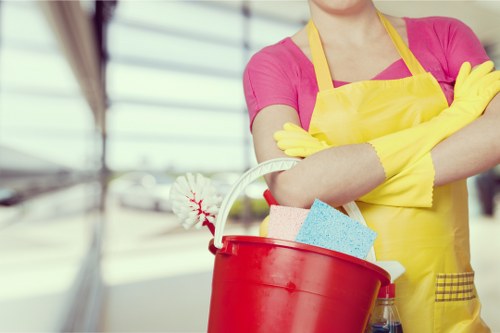 Trained carpet cleaning staff working with professional care in N10